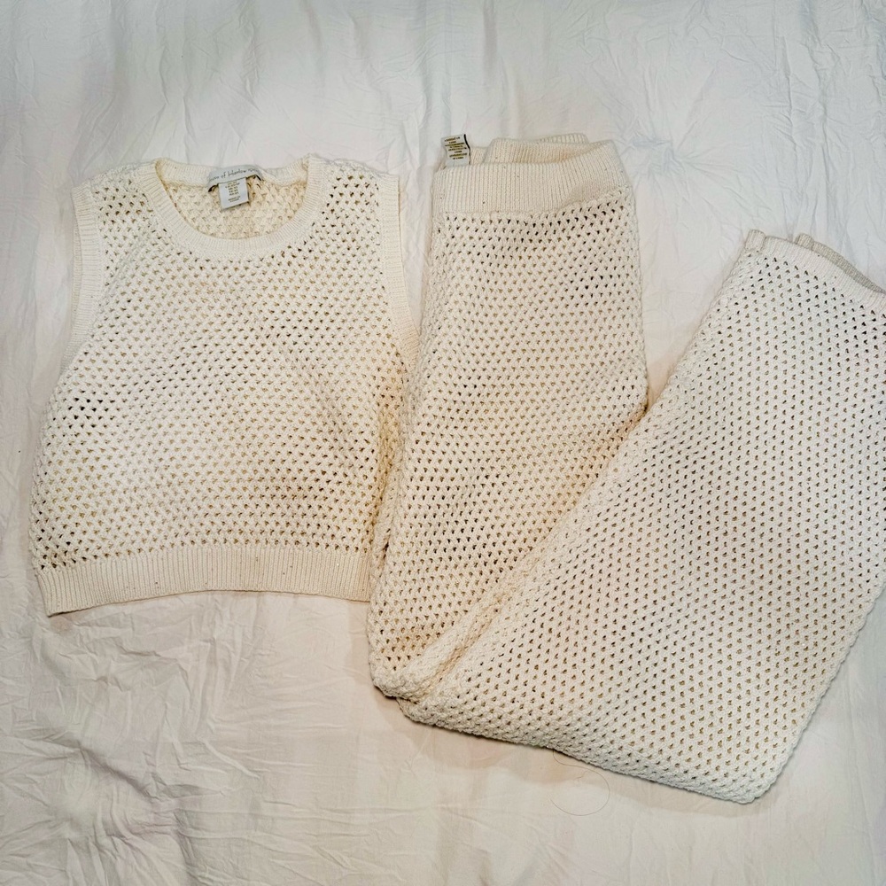 House of Harlow 1960 Cream Knit Sweater Pant Set | Size XS‎ (Runs Big)